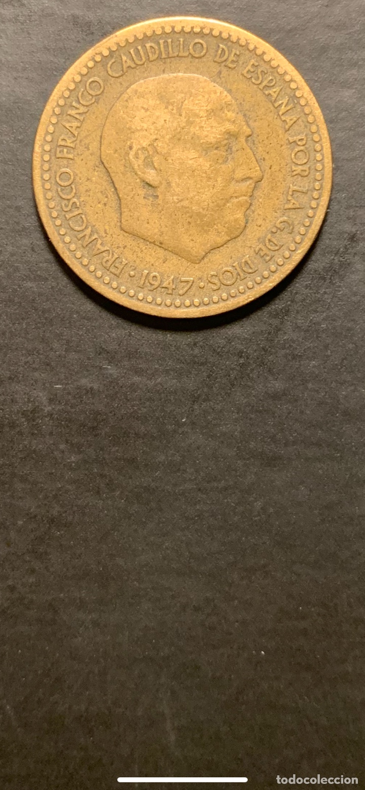 Franco Coins: 1 Peseta 1947 Estrella 53