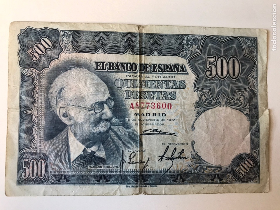 Franco Coins: Billete 500pesetas 1951
