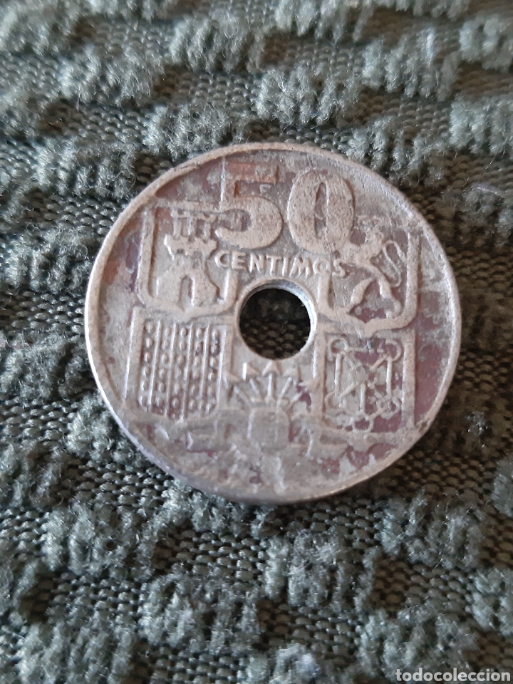 Monedas Franco: MONEDA 50 CENTIMOS ESPA&Ntilde;A 1944 - Foto 2