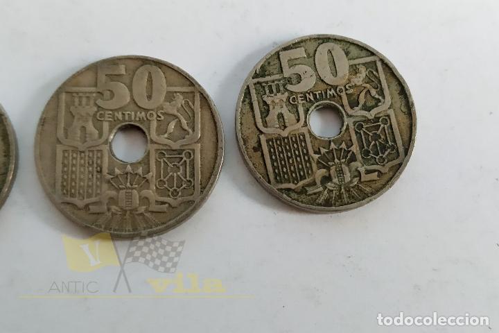 Monedas Franco: 3 Monedas de 50 C&eacute;ntimos - 1949 - Foto 3
