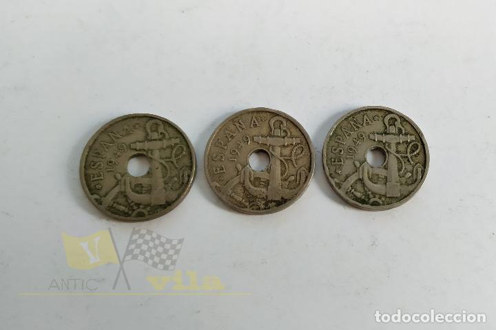Monedas Franco: 3 Monedas de 50 C&eacute;ntimos - 1949 - Foto 5