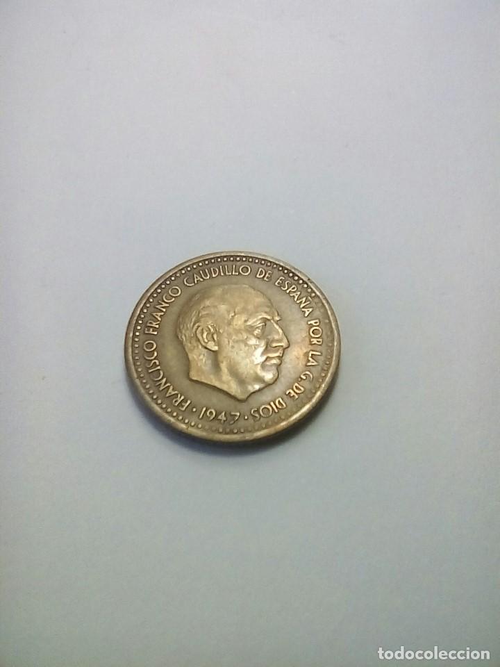 Franco Coins: ESTADO ESPA&Ntilde;OL 1 PESETA A&Ntilde;O 1947*19*56 EBC++ RARA Y ESCASA EN ESTA CALIDAD