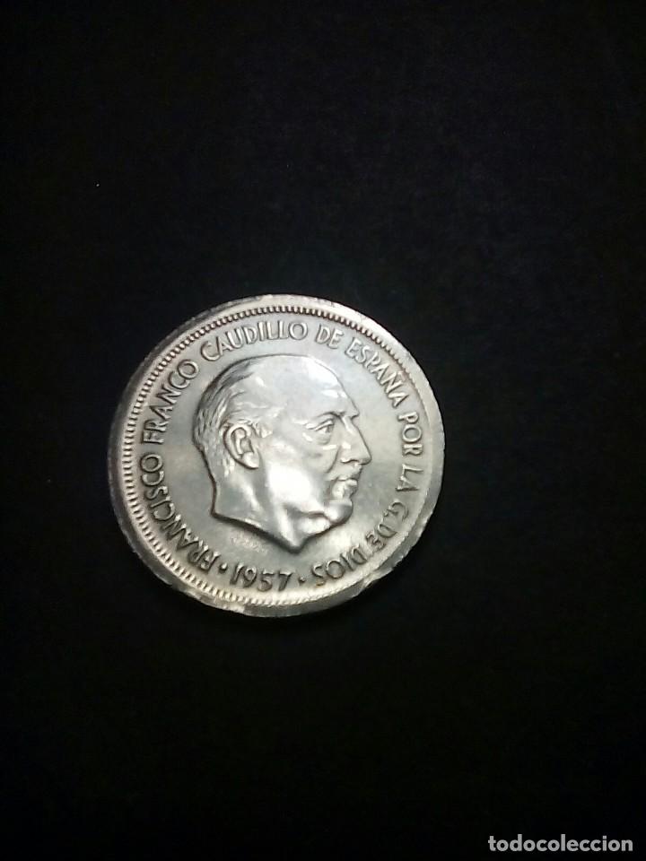 Monedas Franco: 5 PESETAS CON ERROR 1957*69 DOBLE LISTER CANTO IRREGULAR O CANTO CORONA MUY RARA
