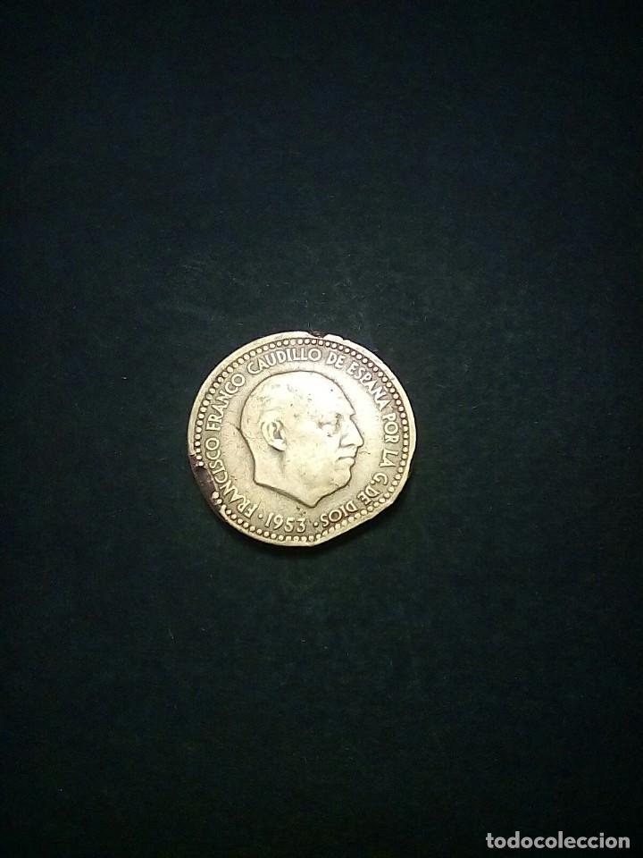 Monedas Franco: 1 PESETA CON ERROR A&Ntilde;O 1953*62 VARIANTE SEGMENTADA EN TRES SITIOS