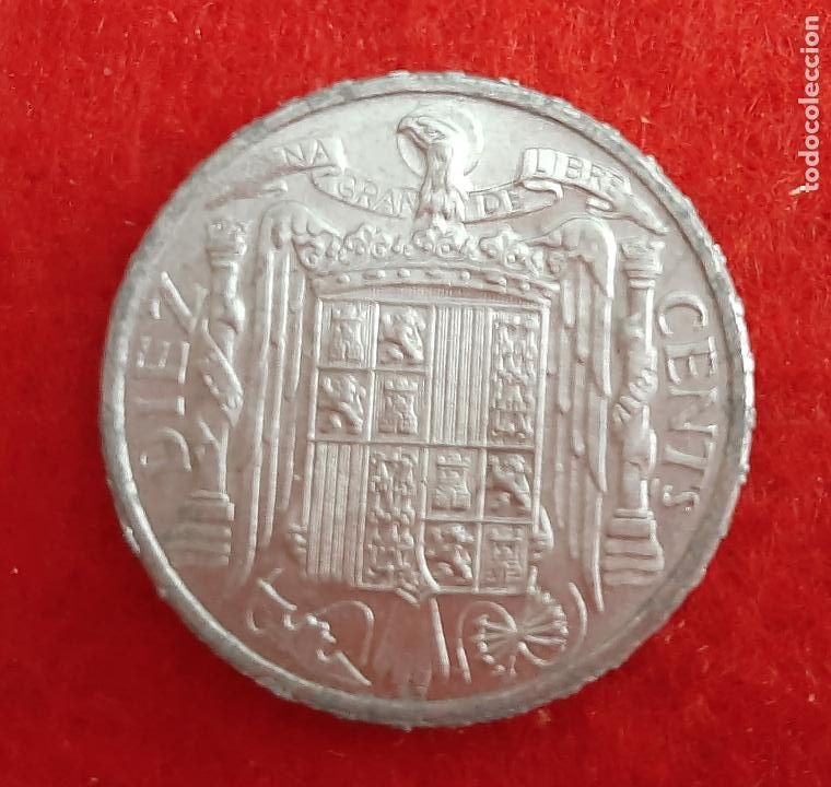 Monedas Franco: MONEDA DE 10 CENTIMOS 1945 ALUMINIO EBC+ ORIGINAL EEJ - Foto 2