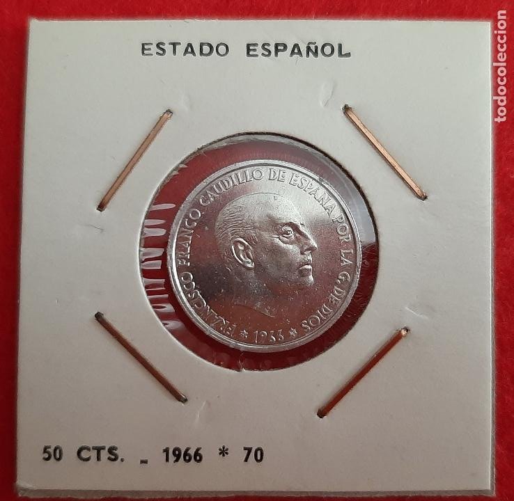 MONEDA DE 50 CENTIMOS 1966 FDC SC ESTRELLAS VISIBLES 19 70 ORIGINAL EEJ (Numismática - España Modernas y Contemporáneas - Estado Español)