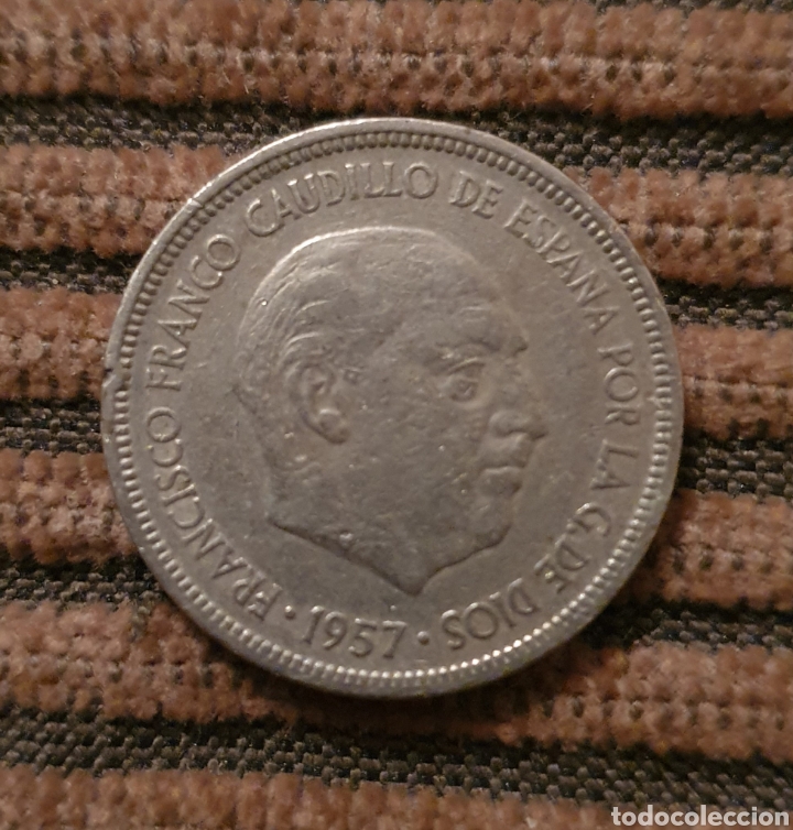 Monedas Franco: Moneda de 5 pesetas Espa&ntilde;a 1957 - Foto 1