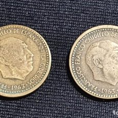 Monedas Franco: ERROR 2 MONEDAS PESETA1963 (*63 Y *66) DESPLAZADAS