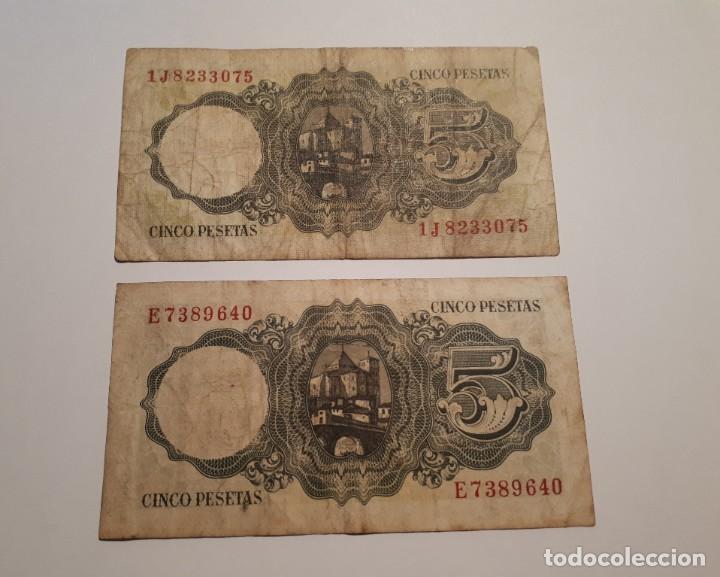 Monedas Franco: 2 Billetes de 5 ptas. de 1951. - Foto 2