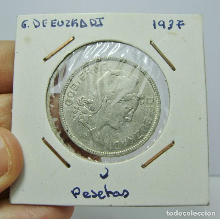 Monedas Franco: 2 Pesetas. Gobierno de Euskadi. 1937. - Foto 1