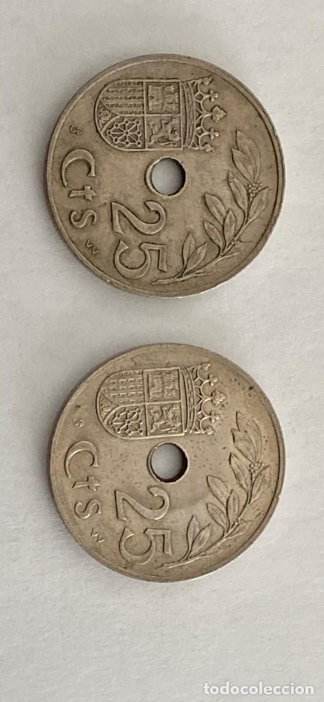 Monedas Franco: MONEDAS 25 CENTIMOS DE PESETA DE 1937 - Foto 2