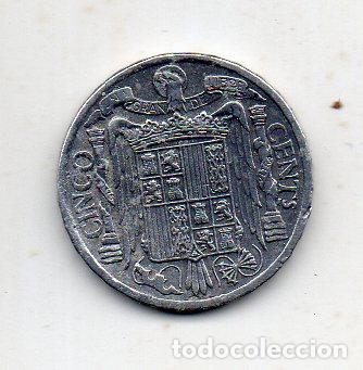 Monedas Franco: Franco. 5 C&eacute;ntimos. Aluminio. A&ntilde;o 1941. - Foto 2