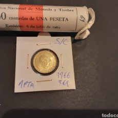 Monedas Franco: MONEDA 1 PESETAS 1966 ESTRELLA 69 ESTADO ESPAÑOL SIN CIRCULAR SACADA DE CARTUCHO