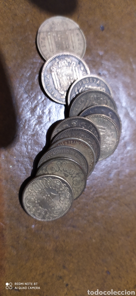 Monedas Franco: 12 de 1 pts de 1944 a 66 una con error - Foto 1