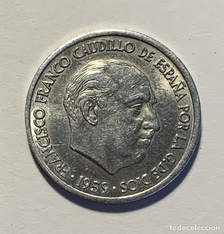 Monedas Franco: Moneda de 10 c&eacute;ntimos de pesetas del a&ntilde;o 1959 con error (MBC/BC) - Foto 1