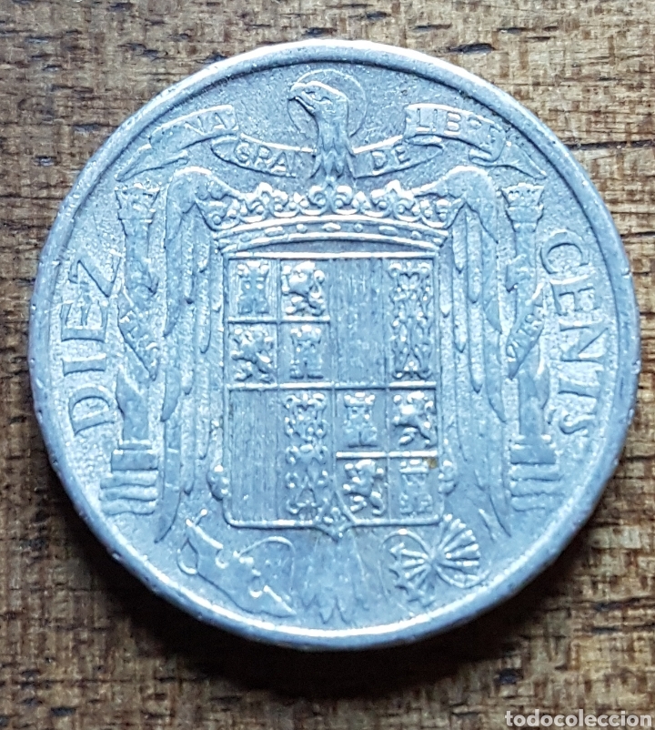 Monedas Franco: Magnificos 10 centimos 1945 SC - - Foto 2