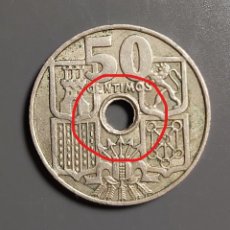 Monedas Franco: ERROR MUY RARO: 50 CÉNTIMOS 1963 CON AGUJERO MÁS PEQUEÑO
