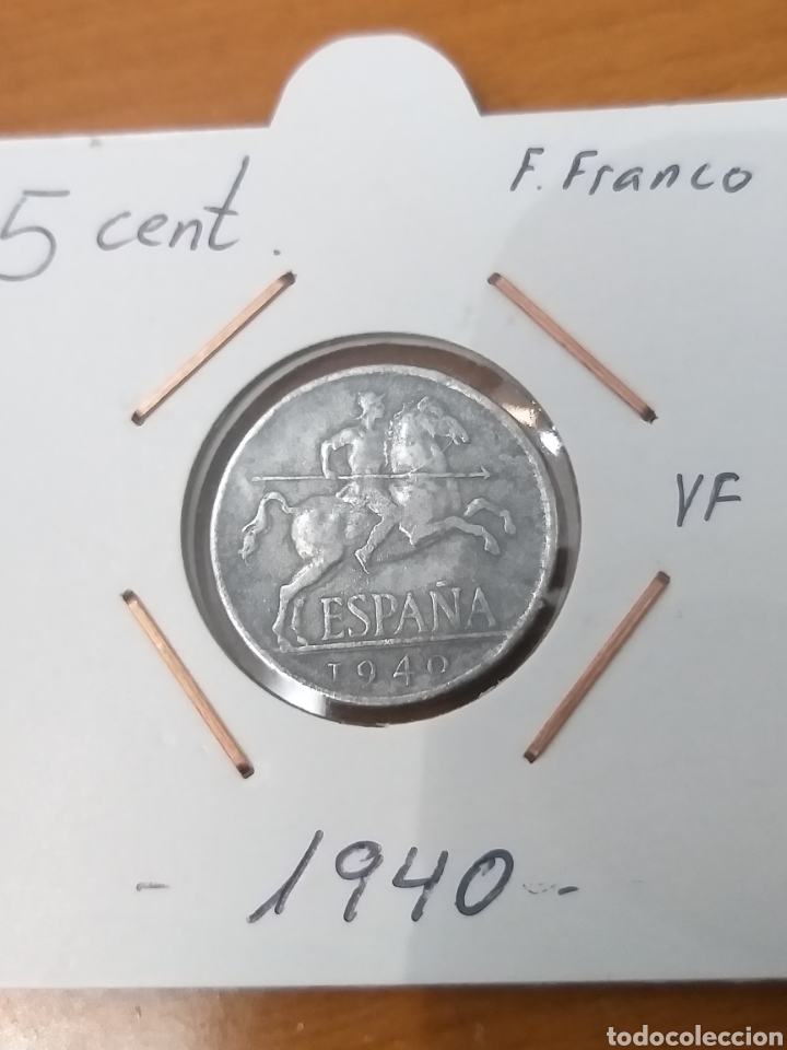Monedas Franco: 5 c&eacute;ntimos de 1940 Estado Espa&ntilde;ol. VF - Foto 1