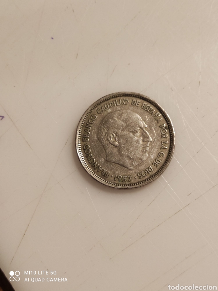 Monedas Franco: Moneda 25 pesetas 1957 *58 - Foto 2