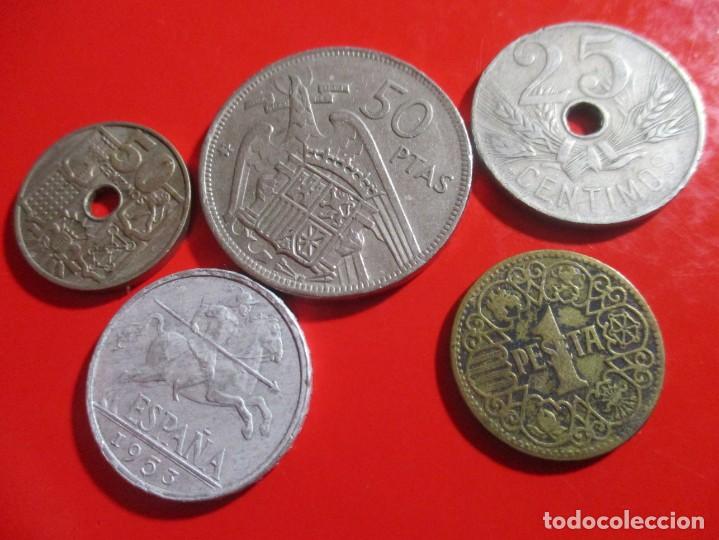 Monedas Franco: Lote de 5 monedas espa&ntilde;olas diferentes - Foto 1
