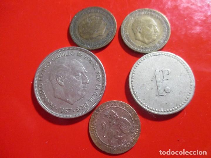 Monedas Franco: Lote de 5 monedas espa&ntilde;olas diferentes - Foto 3