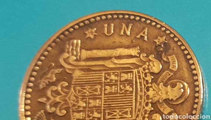 Monedas Franco: MONEDA DE UNA PESETA 1963 *67 - Foto 3