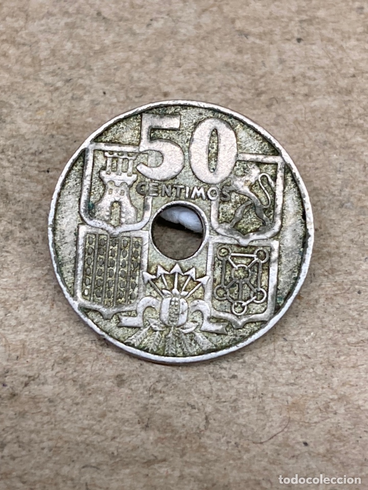 Monedas Franco: Moneda de cincuentena c&eacute;ntimos 1949 - Foto 1