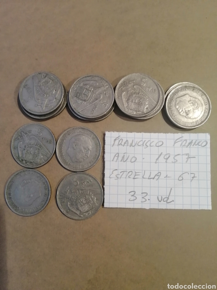 Monedas Franco: Moneda de cinco pesetas - Foto 1