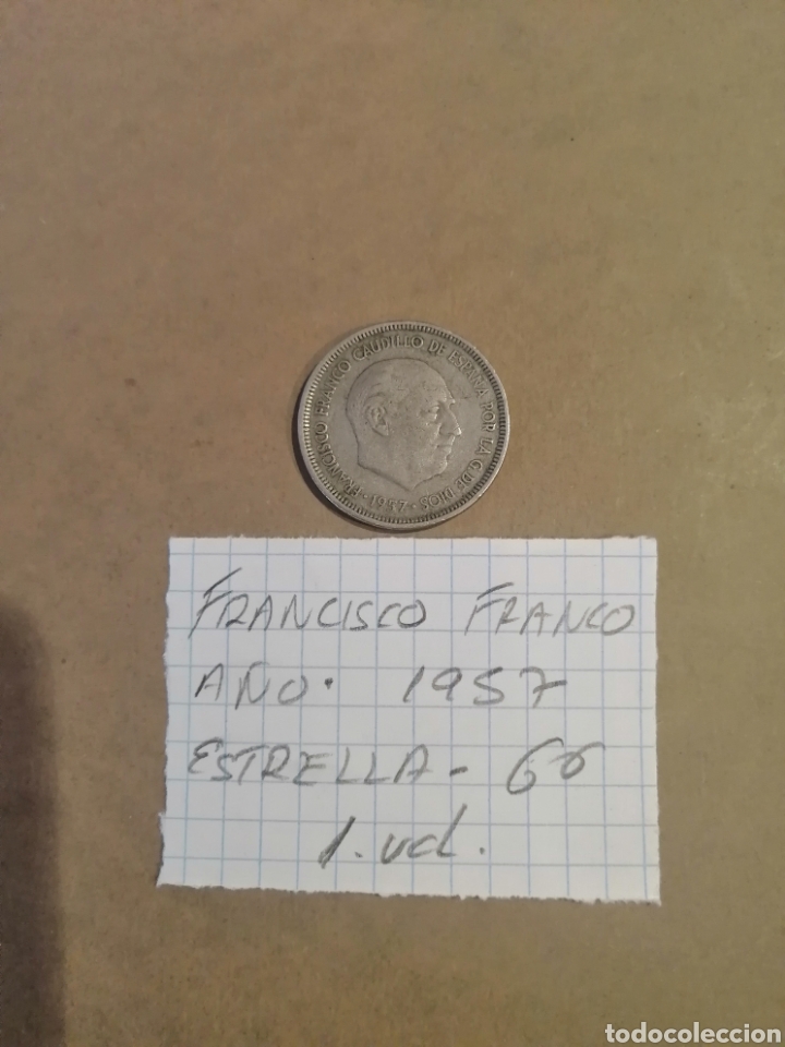 Monedas Franco: Moneda de cinco pesetas - Foto 2