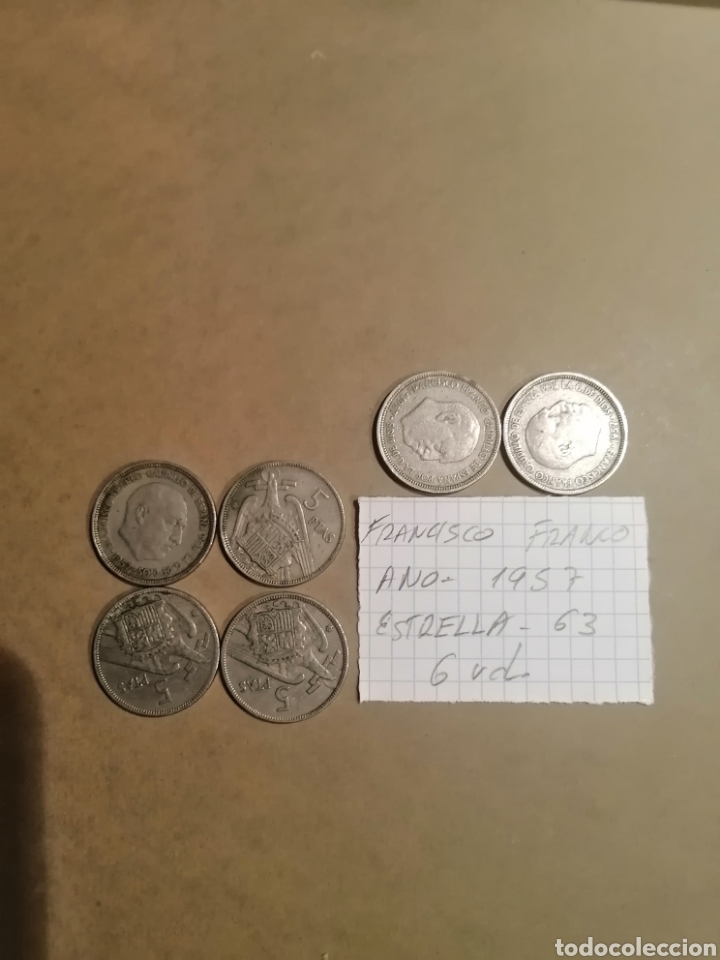 Monedas Franco: Moneda de cinco pesetas - Foto 1
