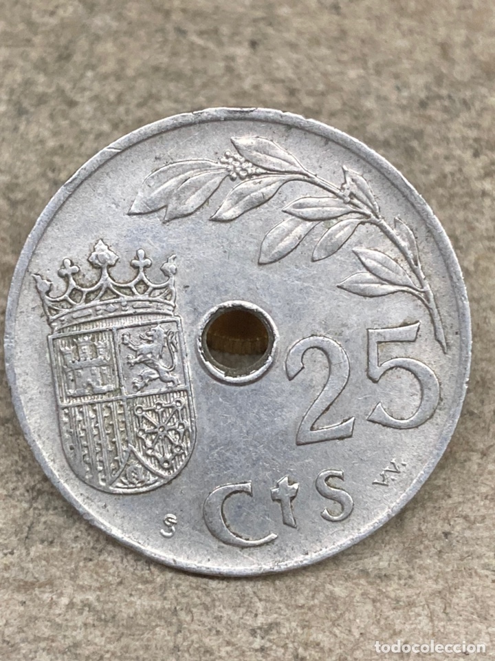 Monedas Franco: Moneda de veinticinco c&eacute;ntimos 1937 - Foto 1