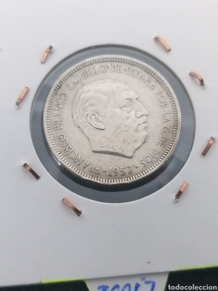 Monedas Franco: 5 Ptas 1957 *72 lee Plus Ultra - Foto 2