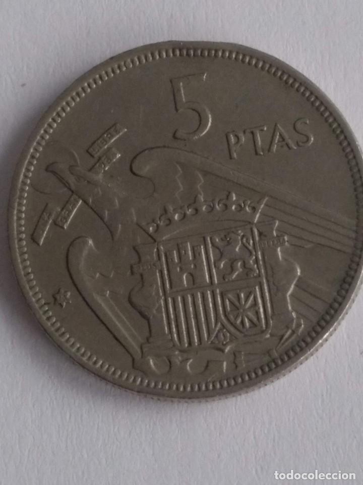 Monedas Franco: 5 pesetas 1957 *70 - Foto 2