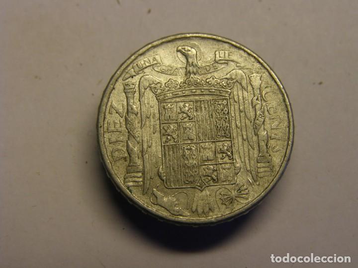 Monedas Franco: Moneda 10 c&eacute;ntimos, Estado Espa&ntilde;ol, a&ntilde;o 1945. - Foto 2