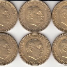 Monedas Franco: FRANCO: 2,5 PESETAS 1953 ESTRELLA 19-56 (6 MONEDAS) SIN CIRCULAR. Lote 243123600