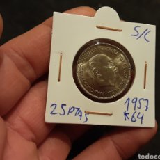 Monedas Franco: MONEDA 25 PESETAS 1957 ESTRELLA 64 ESTADO ESPAÑOL SIN CIRCULAR SACADA DE CARTUCHO