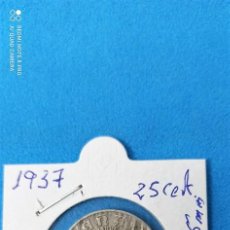 Monedas Franco: VARIANTE - ESPAÑA 25 CÉNTIMOS, 1937 AGUJERO MÁS PEQUEÑO.. Lote 249359750