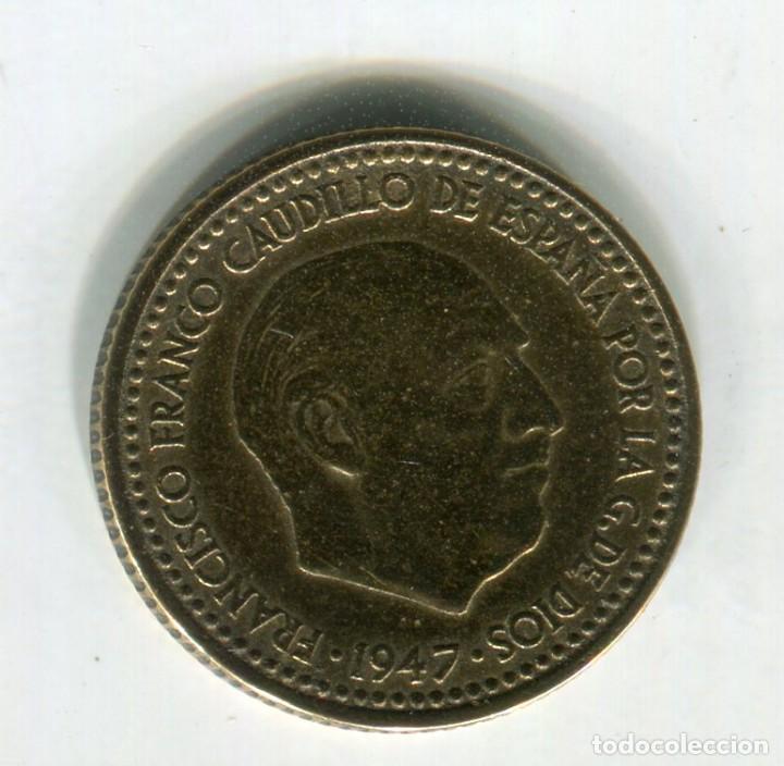 Monedas Franco: 1 (UNA) PESETA ESTADO ESPAÑOL AÑO 1947 *19 *48 - Foto 2 - 251599640