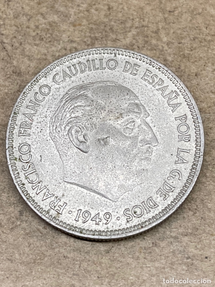Monedas Franco: Moneda 5 pesetas 1949 E50 - Foto 1