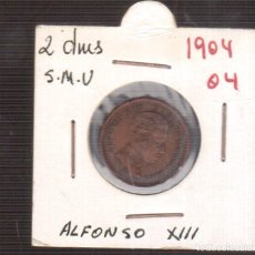 Monedas Franco: MONEDAS DE ESPAÑA ALFONSO XIII AÑO 194/04 2 CTMOS LA QUE VES. Lote 252057795