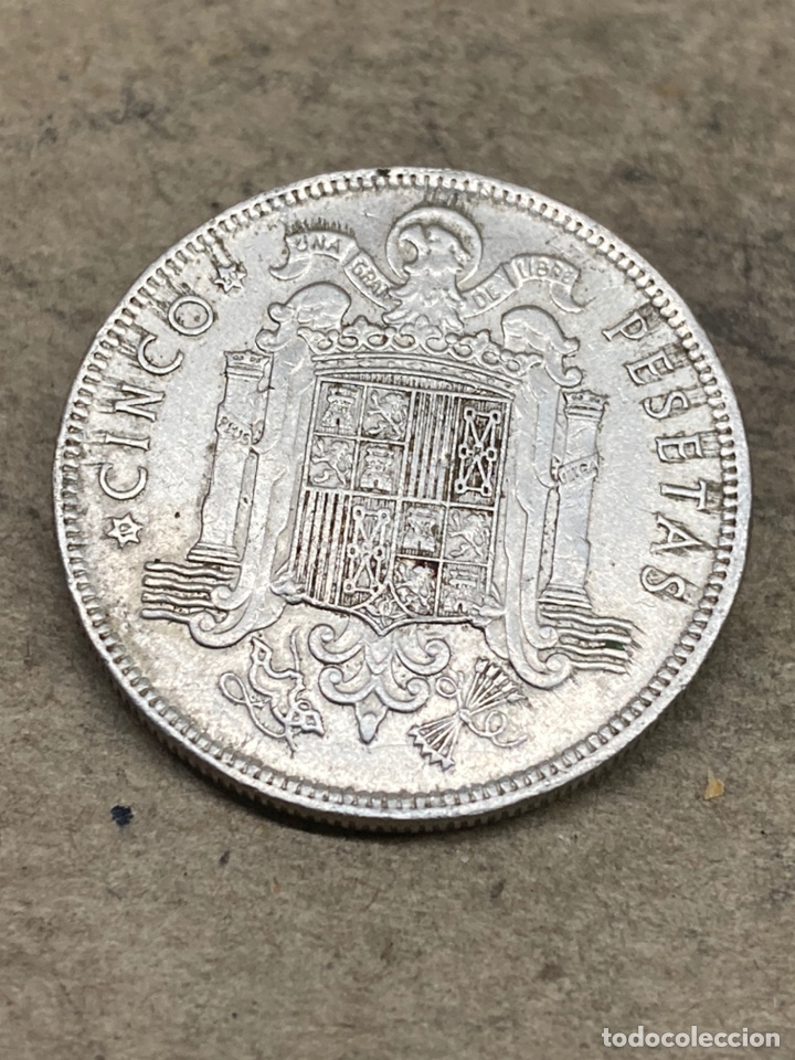 Monedas Franco: Moneda 5 pesetas 1949 - Foto 2