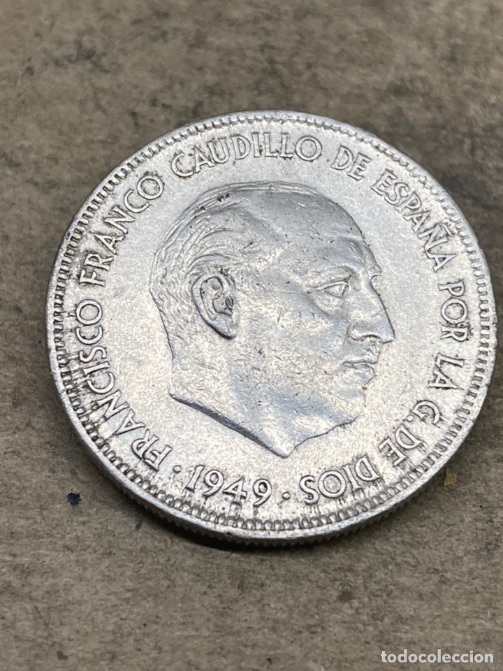Monedas Franco: Moneda 5 pesetas 1949 - Foto 1