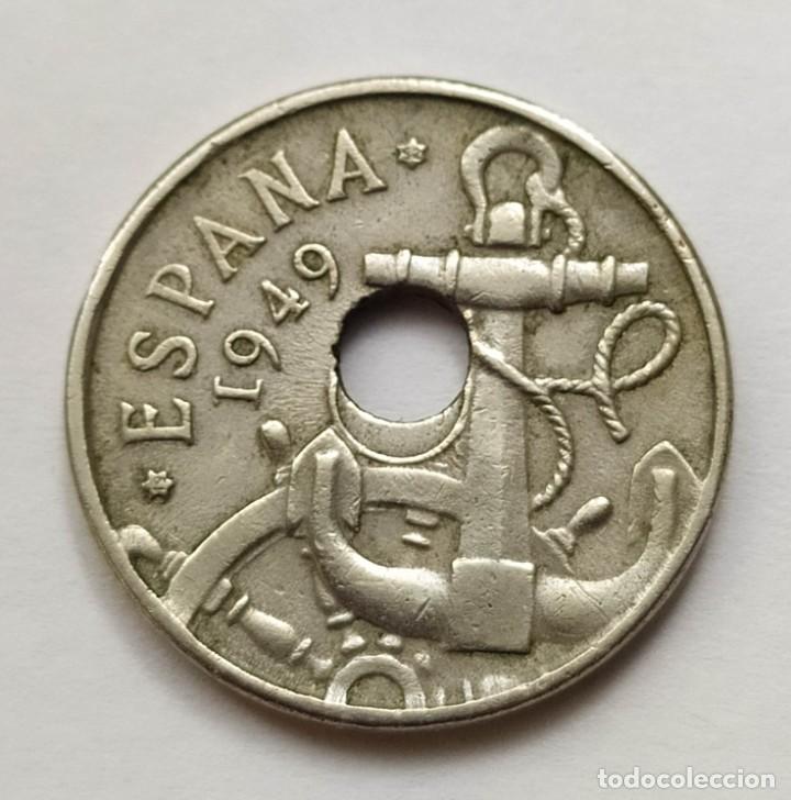 Monedas Franco: ## Error # 50 C&eacute;ntimos 1949*52 taladro desplazado ## - Foto 1