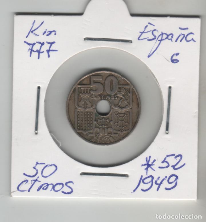 Monedas Franco: MONEDA DE ESPA&Ntilde;A DE 50 CENTIMOS DE 1949 ESTRELLA 52 - Foto 1
