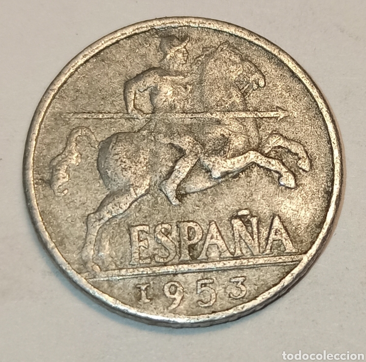 M&uuml;nzen unter Franco: moneda de 10 cnt de peseta 1953 numismatica