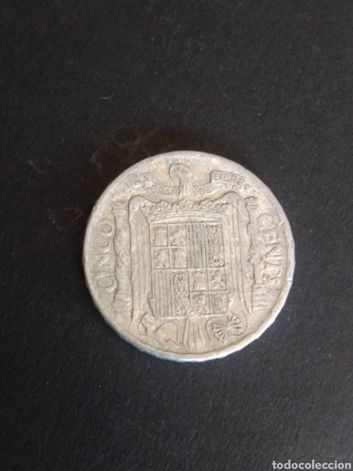Monedas Franco: ESTADO ESPA&Ntilde;OL. 5 C&Eacute;NTIMOS DE 1945. - Foto 2