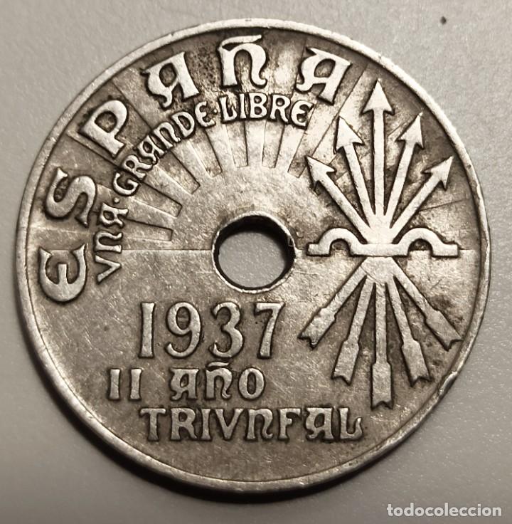 Monedas Franco: 25 c&eacute;ntimos 1937 MBC - Foto 2