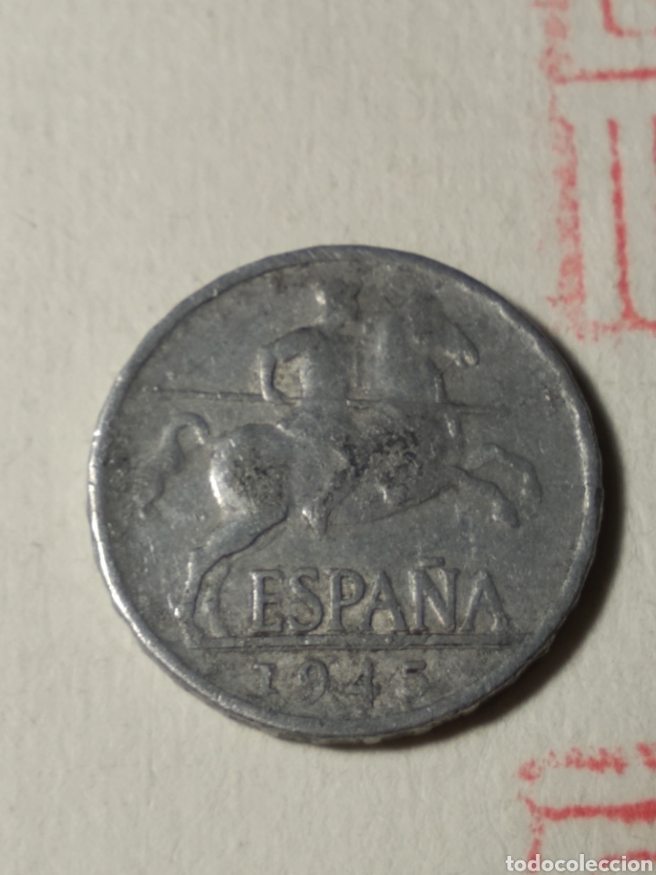 Monedas Franco: Moneda 5 cts. 1945 jinete - Foto 1