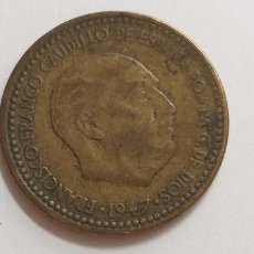 Monedas Franco: MONEDA DE 1 PESETA. . UNA PESETA. FRANCO. AÑO 1947. RUBIA.. Lote 282552253