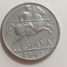 Monedas Franco: MONEDA 10 CÉNTIMOS. DIEZ CÉNTIMOS. ESTADO ESPAÑOL. AÑO 1945. JINETE IBÉRICO. Lote 282554363